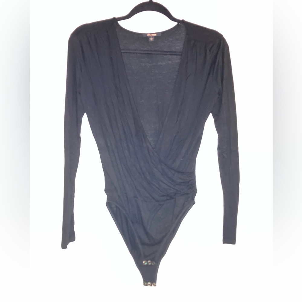 Black Ella Moss faux wrap bodysuit